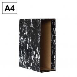 Caja Archivador Plus A4 Negro Jaspeado