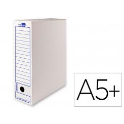 Caja archivo definitivo LIDERPAPEL 103 cuarto carton reciclado 325g/m2 lomo 105 mm blanco 278x105x213 mm