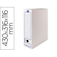 Caja archivo definitivo LIDERPAPEL 106 listados de ordenador carton reciclado 325g/m2 blanco 430x116x316 mm