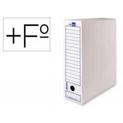 Caja archivo definitivo LIDERPAPEL folio prolongado carton reciclado 340g/m2 lomo 116 mm blanco 388x116x275 mm