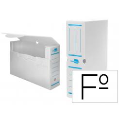 Caja archivo definitivo plastico LIDERPAPEL lomo 100 mm blanco 360x100x260 mm