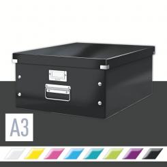 LEITZ Caja de archivo universal Click & Store Grande (369x200x484 mm), negro