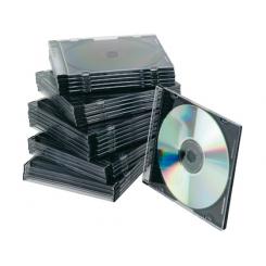 Caja de CD Q-CONNECT slim -con interior negro -pack de 25 unidades