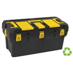 Caja de herramientas sostenible ARCHIVO 2000 formato XL reciclada Con bandeja organizadora y varios compartimentosColor negro y amarillo
