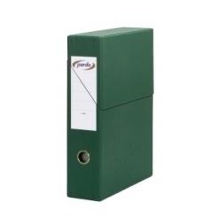 Caja De Transferencias Pardo Carton Forrado Pvc A4 Archivador Vertical 8 Cm Verde