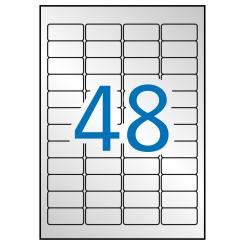 Caja Etiquetas APLI Metalizada Plata  45,7X21,2 100H