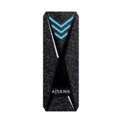AISENS Caja Externa M.2 (NGFF) RGB Gaming ASM2-RGB013B NVMe a USB3.2 Gen2, Negra