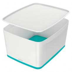 Caja LEITZ MyBox WOW grande con tapa, turquesa/blanco
