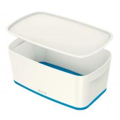 Caja Leitz MyBox WOW pequeña con tapa, azul/blanco (318x128x191)