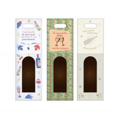 CAJA PARA 1 BOTELLA DECORADA CON VENTANA