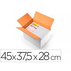 Caja para embalar Q-CONNECT ultrarresistente regulable en altura carton canal doble 7 mmcolor blanco 450x280x375 mm