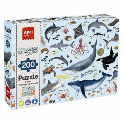 CAJA PUZZLE ANIMALES AMENAZADOS MARINOS 200