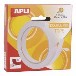 Cajas APLI Cinta Ad.Doble Cara 15mm X 20M