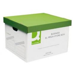 Cajon Q-CONNECT carton para 4 cajas archivo definitivo folio montaje automatico medidas interior 295x383x430mm