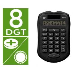Calculadora LIDERPAPEL Bolsillo XF43 8 Digitos Solar y Pilas color Negro 94X59,5X10,5mm
