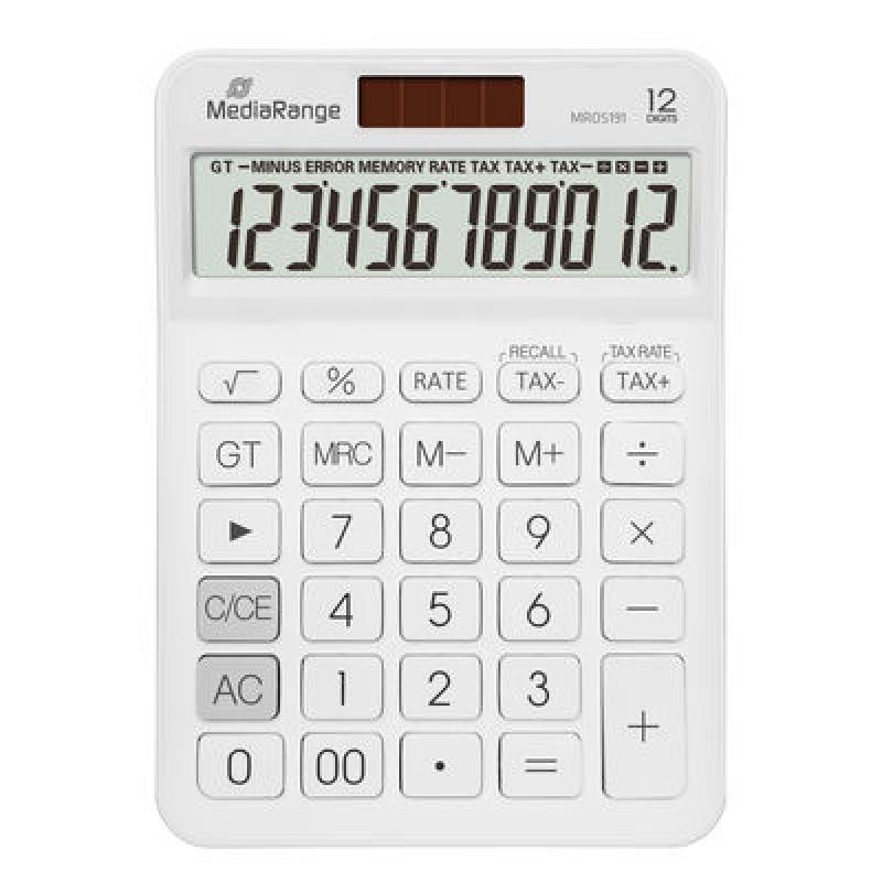 Calculadora Sobremesa Mediarange 12 dígitos Blanco