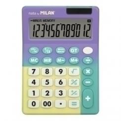 Calculadora Sobremesa Milan 12 Digitos Sunset Lila/Turquesa Blister De 1