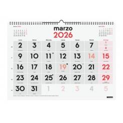 Calendario (2026) FINOCAM Pared Mensual Numeros Grandes L 430X310