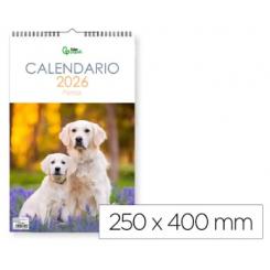 Calendario Espiral Pared LIDERPAPEL Imagenes Perros 2026 Para Escribir 25x40 cm Papel 157 gr