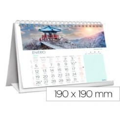 Calendario Espiral Triangular LIDERPAPEL de sobremesa Imagenes Ciudades 2026 19X19 cm Papel 128 gr Con Pegatinas