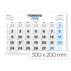 Calendario Pared LIDERPAPEL Clasico 2026 Lomo Engomado 30X20 cm Papel 105 gr
