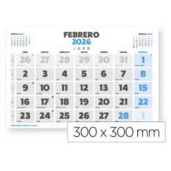 Calendario Pared LIDERPAPEL Clasico 2026 Lomo Engomado 30X30 cm Papel 105 gr