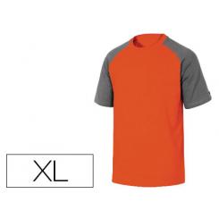 Camiseta De Algodon DELTAPLUS Color gris Naranja Talla Xl
