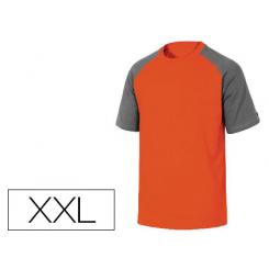 Camiseta De Algodon DELTAPLUS Color gris Naranja Talla XXL
