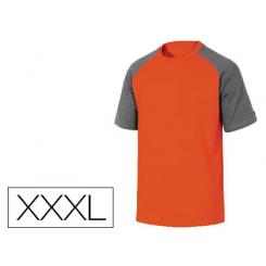 Camiseta De Algodon DELTAPLUS Color gris Naranja Talla XXXL