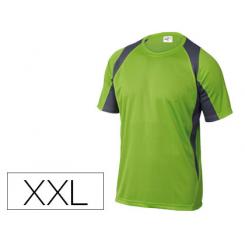 Camiseta DELTAPLUS Poliester Manga Corta Cuello Redondo Tratamiento Secado Rapido Color Verde-gris Talla XXL