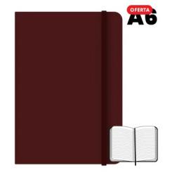 CAMPUS Libreta cosida A6 96 hojas 75 grs Rayado Horizontal Granate