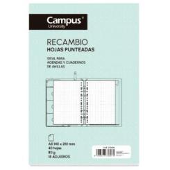 CAMPUS Recambio de hojas cuaderno Multifunción, 40 hojas A4 80grs.