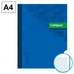 Campus Recambio Encolado A4 80H 90G 4 Taladros Cuadriculado CN5 Azul