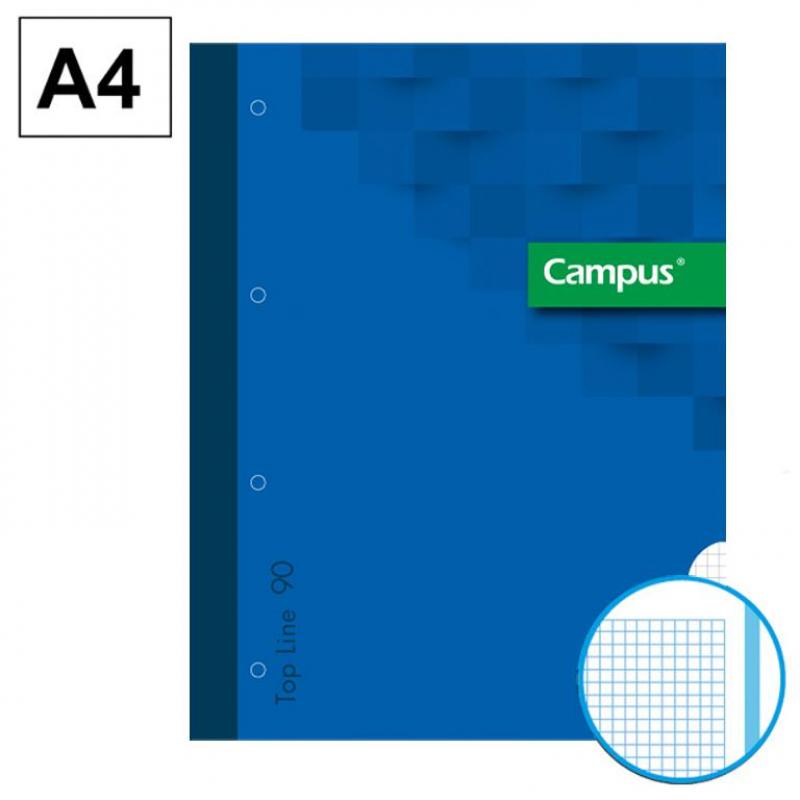 campus-recambio-encolado-a4-80h-90g-4-taladros-cuadriculado-cn5-azul