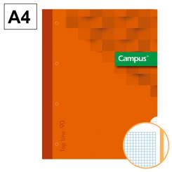 Campus Recambio Encolado A4 80H 90G 4 Taladros Cuadriculado CN5 Naranja
