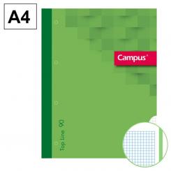 Campus Recambio Encolado A4 80H 90G 4 Taladros Cuadriculado CN5 Verde
