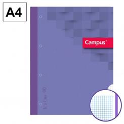 Campus Recambio Encolado A4 80H 90G 4 Taladros Cuadriculado CN5 Violeta