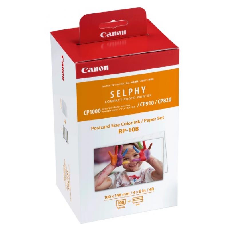 Canon KIT de Casete Con Cinta de impresión y Papel Rp-108 para Elphy CP1000, CP1200, CP910