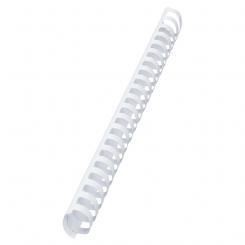 Canutillo plástico DIN A4 GBC 38 mm ovalados (Caja 50), blanco