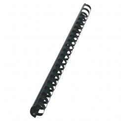Canutillo plástico DIN A4 GBC 38 mm ovalados (Caja 50), negro
