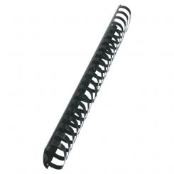 Canutillo plástico DIN A4 GBC 51 mm ovalados (Caja 50), negro