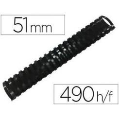 Canutillo Q-CONNECT ovalado 51 mm plastico negro capacidad 490 hojas caja de 10 unidades
