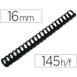 Canutillo Q-CONNECT redondo 16 mm plastico blanco capacidad 145 hojas caja de 50 unidades
