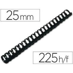 Canutillo Q-CONNECT redondo 25 mm plastico blanco capacidad 225 hojas caja de 50 unidades