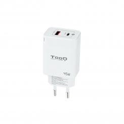 TooQ Cargador de Pared GaN USB-C/PD + USB-A/QC 45W, Blanco