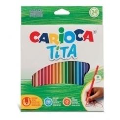 Carioca Lapices De Colores Carioca Tita Hexagonal Estuche De 24