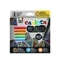 Carioca Rotulador Carioca Metallic Punta Fina Caja De 8 Colores Surtidos.