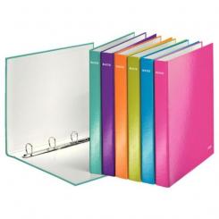 Carpeta anillas LEITZ WOW. 2 anillas D 25 mm. DIN A4+ fucsia