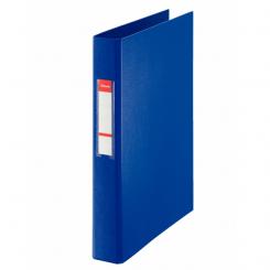 ESSELTE Carpeta anillas plástico forrado. Con interior plástico y tarjetero. 2 anillas D 25 mm. Folio azul