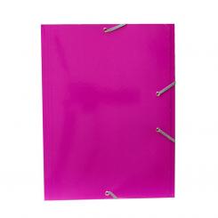 Carpeta Campus Carton Folio  con goma y solapas Brillo Rosa Fucsia